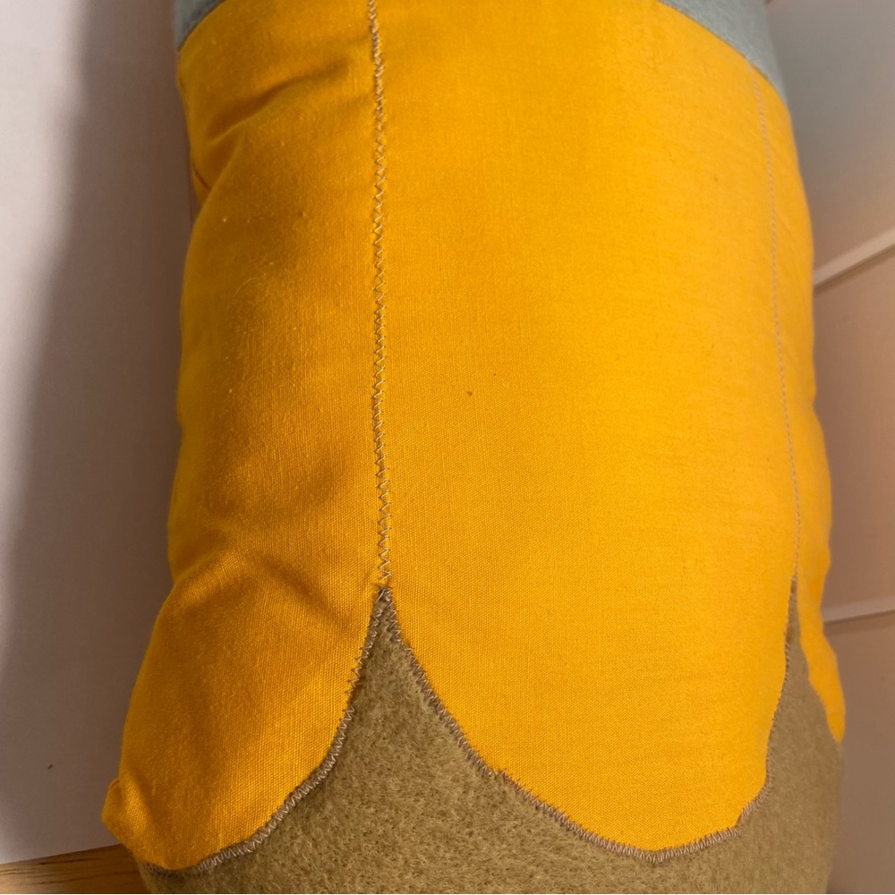 80s vintage Handmade Pillow Pencil shape decorative throw pillow 1980s 19 in - Picture 4 of 16